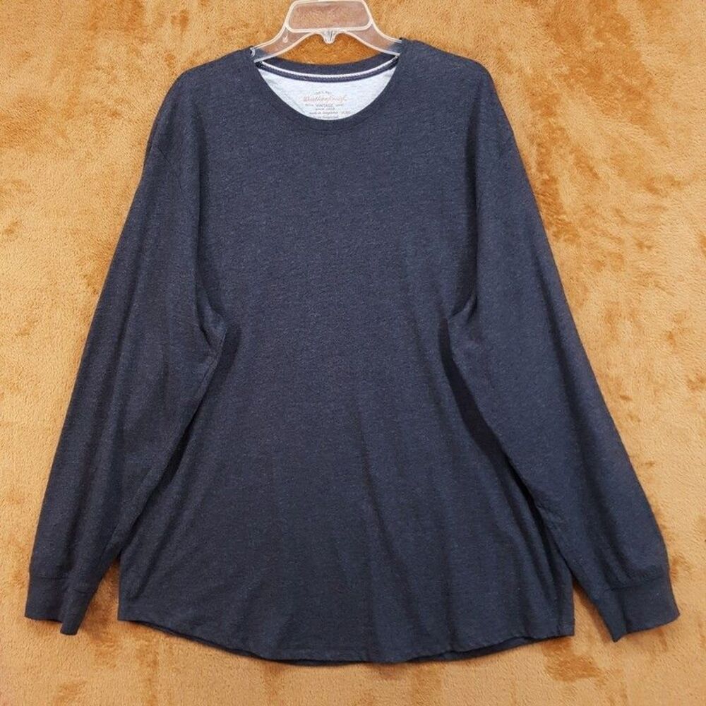WEATHERPROOF VINTAGE Shirt Mens XXL Gray Pullover Crew Long Sleeve Casual